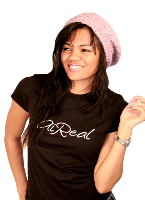 Lady AiReal Womens Logo Tee Shirt by AiReal Apparel in Black